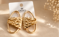 Geometric Oval Hoop Earring