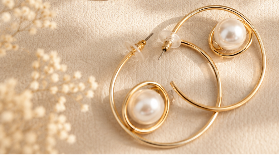 Pearl Swirl Hoops